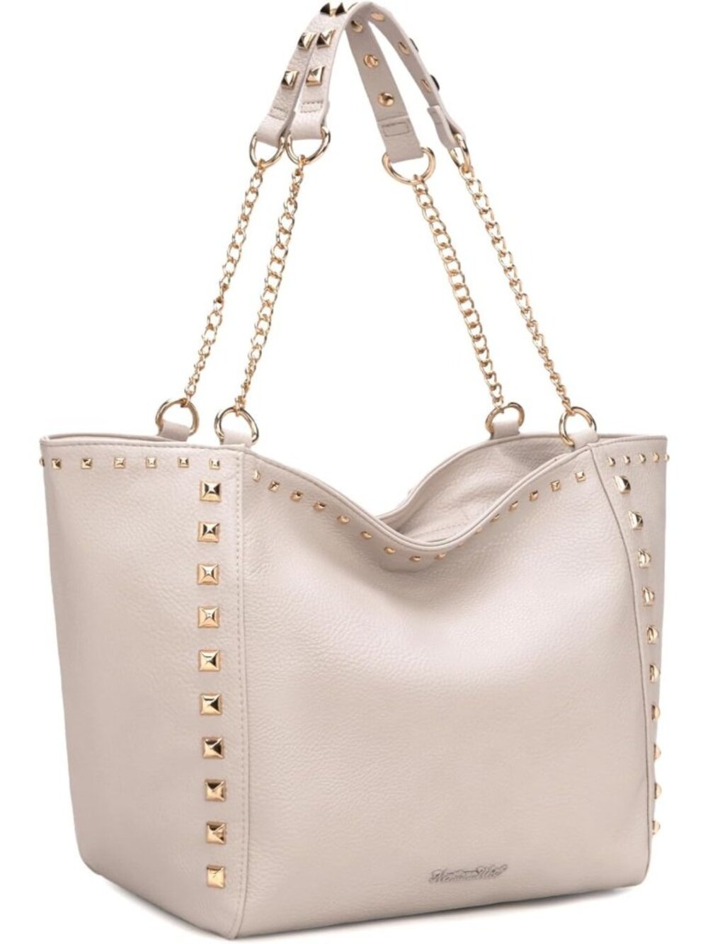 Oversized Women's Tote Bag - Stylish Shoulder Purse with Chain Detail, Large